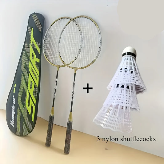 Kit Badminton Complet – 2 Raquettes Légères + 3 Volants Nylon + Sac de Transport