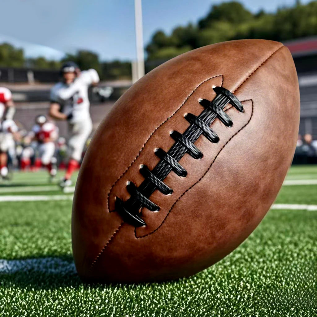Ballon de Rugby en Cuir Taille 9