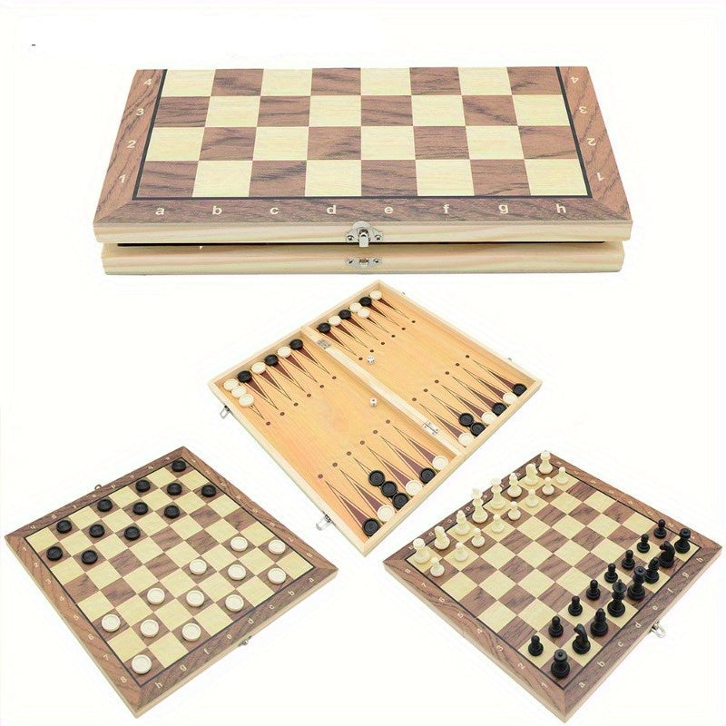 Jeu 3-en-1 – Échecs, Backgammon et Gobang