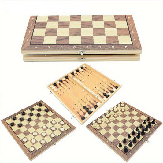 Jeu 3-en-1 – Échecs, Backgammon et Gobang