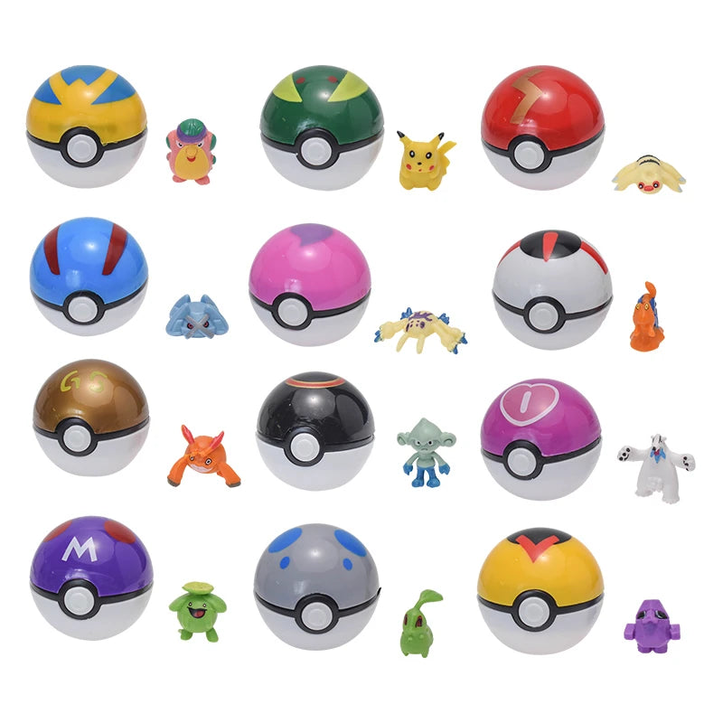 Figurines Pokémon – Set de 12 Poke Ball