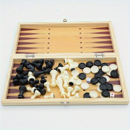 Jeu 3-en-1 – Échecs, Backgammon et Gobang
